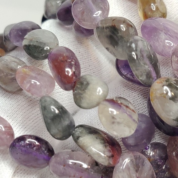 SUPER 7 STRETCHY NUGGET BRACELET NATURAL STONE w/ FREE FELT POUCH - Picture 5 of 8